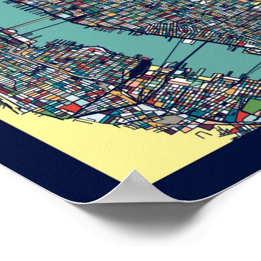 Manhattan New York Map Poster (Ecke)
