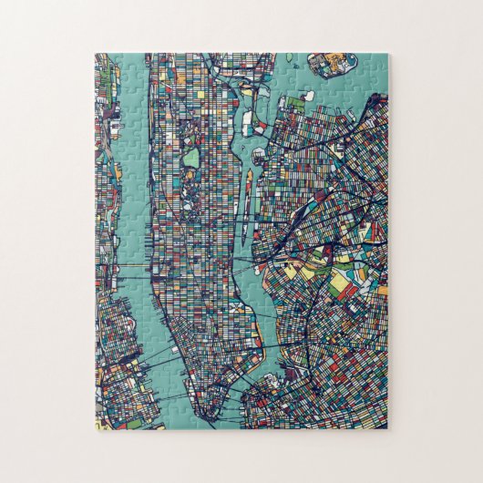Manhattan New York Map Puzzle (Vertikal)