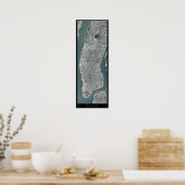 Manhattan, New York (NY), aus dem Satelliten-Weltr Poster (Küche)