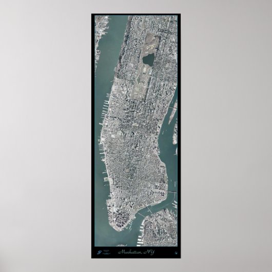 Manhattan, New York (NY), aus dem Satelliten-Weltr Poster (Vorne)