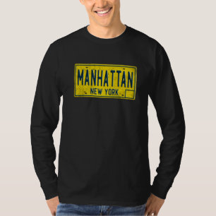 Manhattan New York NY Retro USA Neighhood Licen T-Shirt