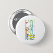Manhattan New York Nyc Subway Map Retro Rail Trans Button (Vorne & Hinten)