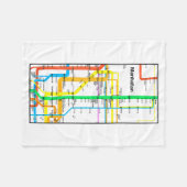 Manhattan New York Nyc Subway Map Retro Rail Trans Fleecedecke (Vorderseite (Horizontal))