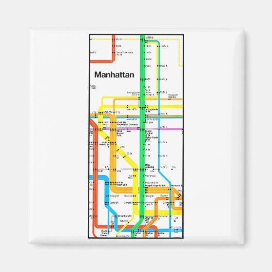 Manhattan New York Nyc Subway Map Retro Rail Trans Magnet (Vorne)