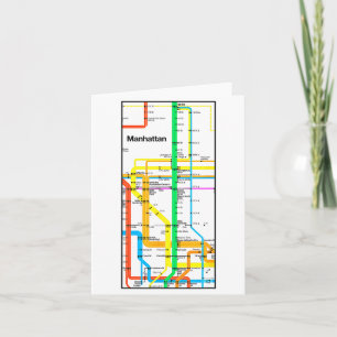 Manhattan New York Nyc U-Bahn-Karte Retro-Schiene Karte