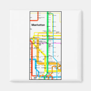 Manhattan New York Nyc U-Bahn-Karte Retro-Schienen Magnet