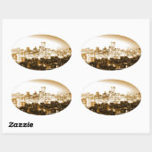 Manhattan New York Oval Sticker (Blatt)