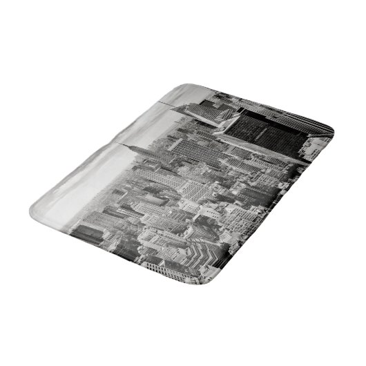 Manhattan, New York (Schwarz-Weiß-Panorama) Badematte (Schrägansicht)