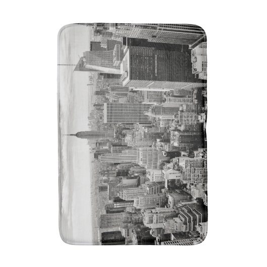 Manhattan, New York (Schwarz-Weiß-Panorama) Badematte (Vorderseite Vertikal)
