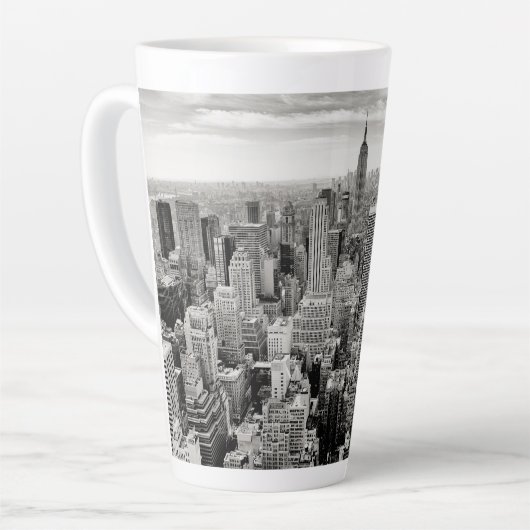 Manhattan, New York (Schwarz-Weiß-Panorama) Milchtasse (Linke Ecke)