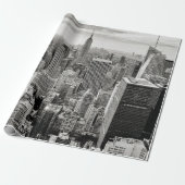 Manhattan, New York (schwarzes u. weißes Panorama) Geschenkpapier (Ungerollt)