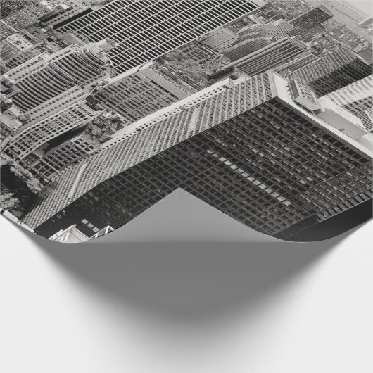 Manhattan, New York (schwarzes u. weißes Panorama) Geschenkpapier (Ecke)
