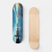 Manhattan New York Skyline aus East River Skateboard (Vorderseite)