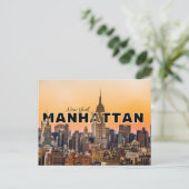 Manhattan New York Skyline Travel Postcard Postkarte (Stehend Vorderseite)