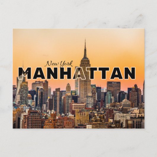 Manhattan New York Skyline Travel Postcard Postkarte (Vorderseite)