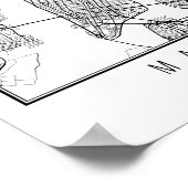 Manhattan New York Street Map Poster (Ecke)