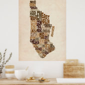 Manhattan New York Typografie Textkarte Poster (Küche)