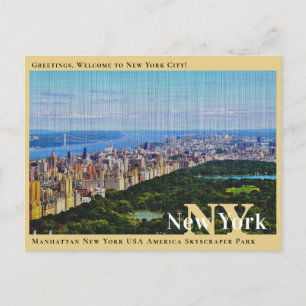 Manhattan New York USA Amerika Wolkenkratzer Park Postkarte