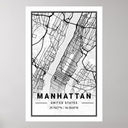Manhattan New York USA Cities Travel City Map Poster (Vorne)