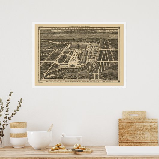 Manhattan New York World Fair Map 1883 Poster (Küche)
