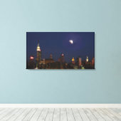 Manhattan Night Skyline Impressionistische Leinwan Leinwanddruck (Insitu (Holzboden))