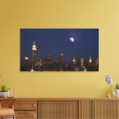 Manhattan Night Skyline Impressionistische Leinwan Leinwanddruck (Insitu (Wohnzimmer))