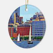 Manhattan NY - Drei Boote von Manhattan Skyline Keramik Ornament (Links)