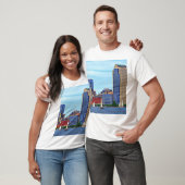 Manhattan NY - Drei Boote von Manhattan Skyline T-Shirt (Unisex)
