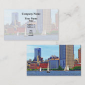 Manhattan NY - Drei Boote von Manhattan Skyline Visitenkarte (Vorne/Hinten)