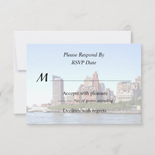 Manhattan NY - Manhattan-Skyline an einem klaren T RSVP Karte