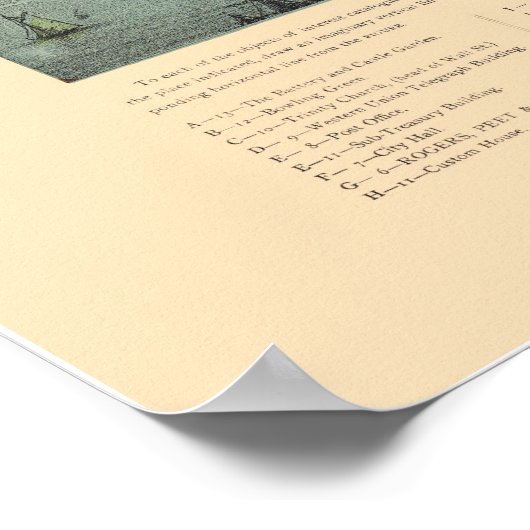 Manhattan, NY Panoramic Map - 1879 Poster (Ecke)