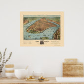 Manhattan, NY Panoramic Map - 1879 Poster (Küche)