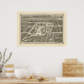 Manhattan, NY Panoramic Map - 1883 Poster (Küche)