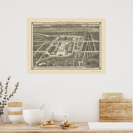 Manhattan, NY Panoramic Map - 1883 Poster (Küche)