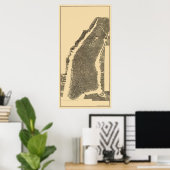 Manhattan, NY Panoramic Map - 1900 Poster (Heimbüro)