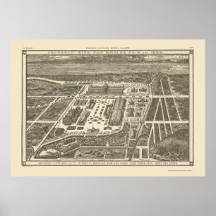 Manhattan, NY panoramische Karte - 1883 Poster