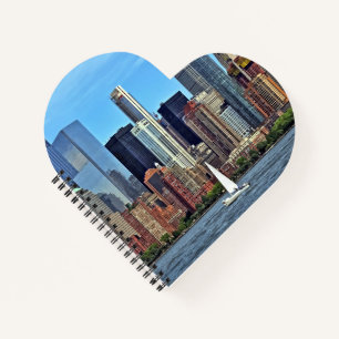 Manhattan NY - Sailboat By Manhattan Skyline Notizblock