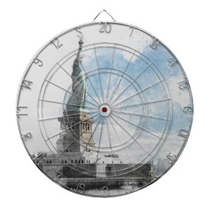 Manhattan NYC Dartboard mit Freiheitsstatue Dartscheibe