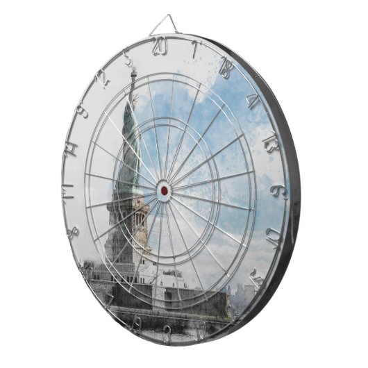 Manhattan Nyc Liberty Statue Dartscheibe (Vorderseite rechts)