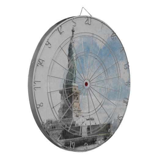 Manhattan Nyc Liberty Statue Dartscheibe (Vorderseite Links)