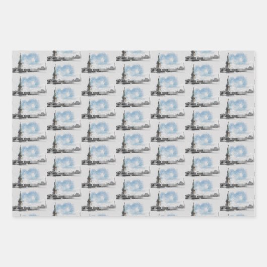 Manhattan Nyc Liberty Statue Geschenkpapier Set (Vorderseite 3)