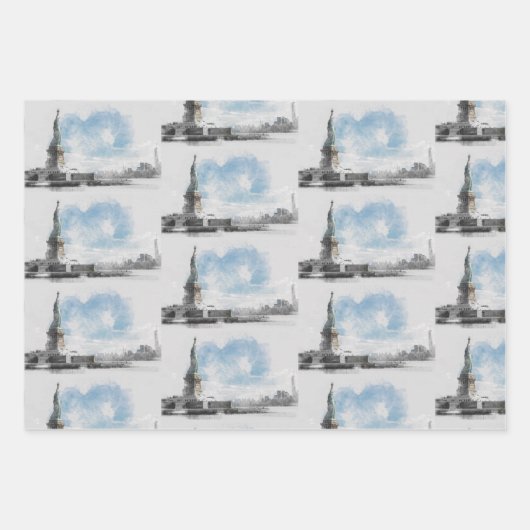 Manhattan Nyc Liberty Statue Geschenkpapier Set (Vorderseite 2)