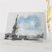 Manhattan Nyc Liberty Statue Karte (Gelbe Blume)