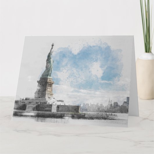 Manhattan Nyc Liberty Statue Karte (Vorderseite)