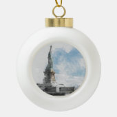 Manhattan Nyc Liberty Statue Keramik Kugel-Ornament (Vorderseite)