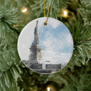 Manhattan Nyc Liberty Statue Keramik Ornament