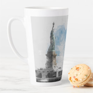 Manhattan NYC Liberty Statue Latte Tasse – Vintage