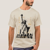 Manhattan Nyc Liberty Statue Mens Modern Sand T-Shirt (Vorderseite)