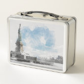 Manhattan Nyc Liberty Statue Metall Brotdose (Rückseite)