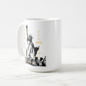 Manhattan Nyc Liberty Statue Modern New York Kaffeetasse (Vorderseite Links)